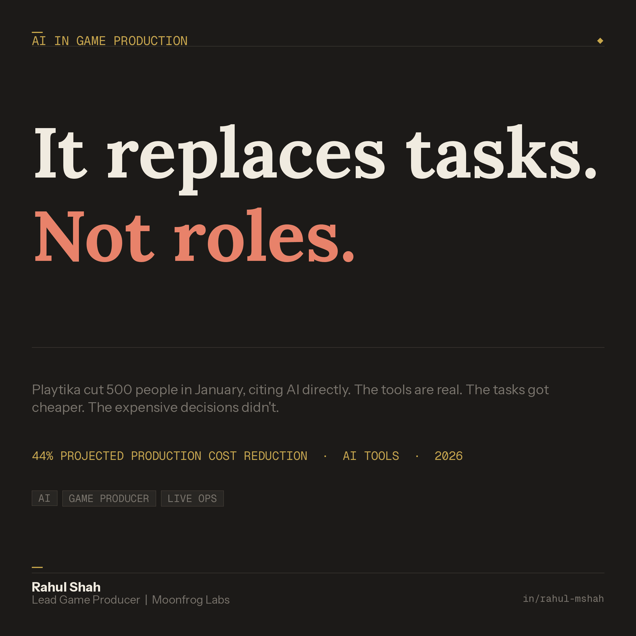 AI Replaces Tasks Not Roles